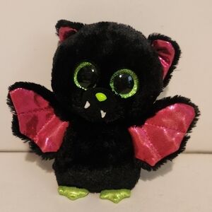 6” Ty Igor Black Bat with Pink Wings and Green Eyes Halloween Themed Plu…